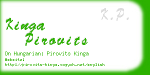 kinga pirovits business card